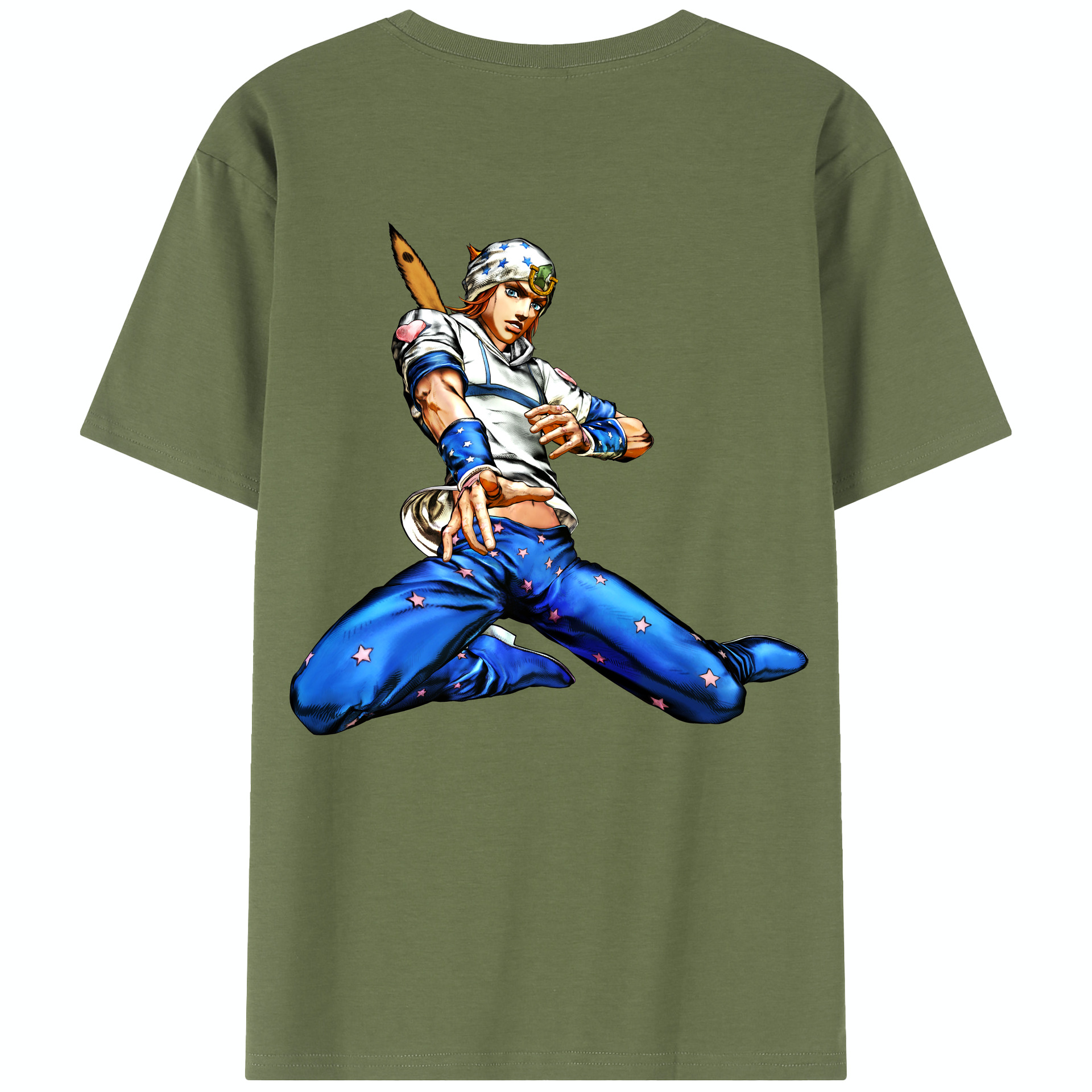 （画像用） ジョジョの奇妙な冒険 ジョナサン?ジョースター JoJo's Bizarre Adventure Jonathan Joestar 綿100％半袖Tシャツ（背面プリント）